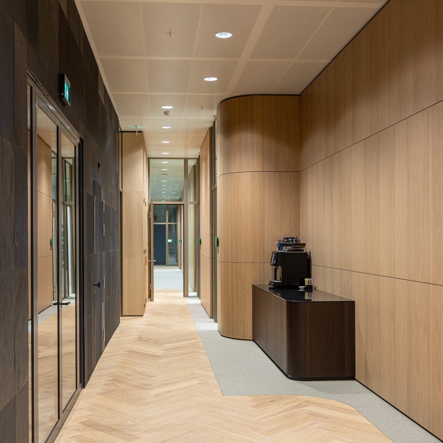 oak veneer hallway